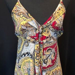 INC International Concepts V Neck Spaghetti Strap Sequined Top